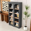 Ensemble de 2 bibliothèques modernes autoportantes à 5 niveaux de H 71,6 po x l 39,1 po avec tablettes réglables et conception anti-basculement-357773426