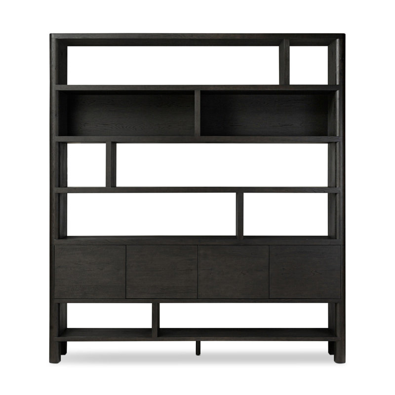 Hecate Wide Bookcase, Smoked Black