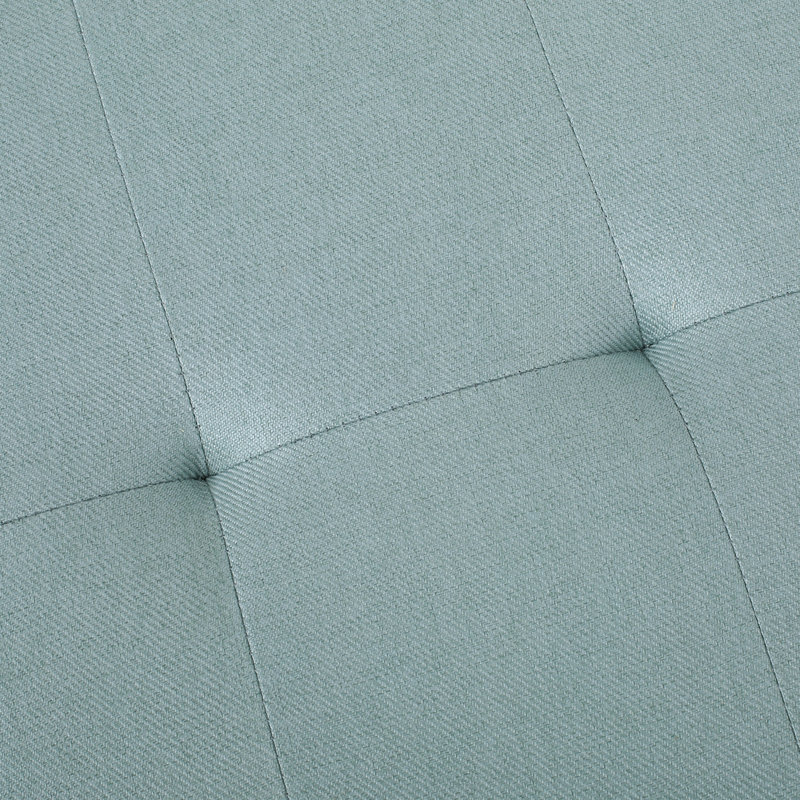 Repose-pieds de rangement rectangulaire capitonné de 50,8 po Jovita, Bleu clair