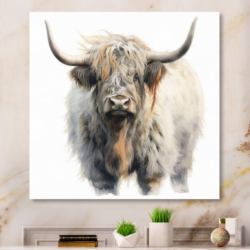 Wild Yak VI - Yaks Framed Wall Art, Wrapped Canvas, 44" H x 44" W