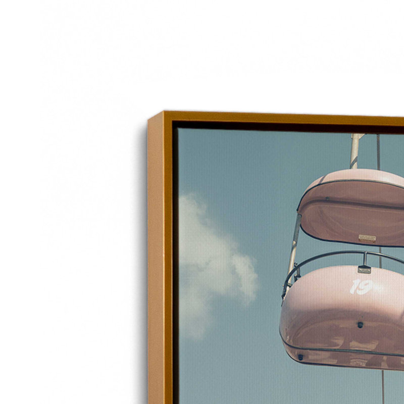 «Pastel Sky Ride Over Clouds» sur toile, H 8,75 po x l 12,75 po, Cadre flottant or poli, 1