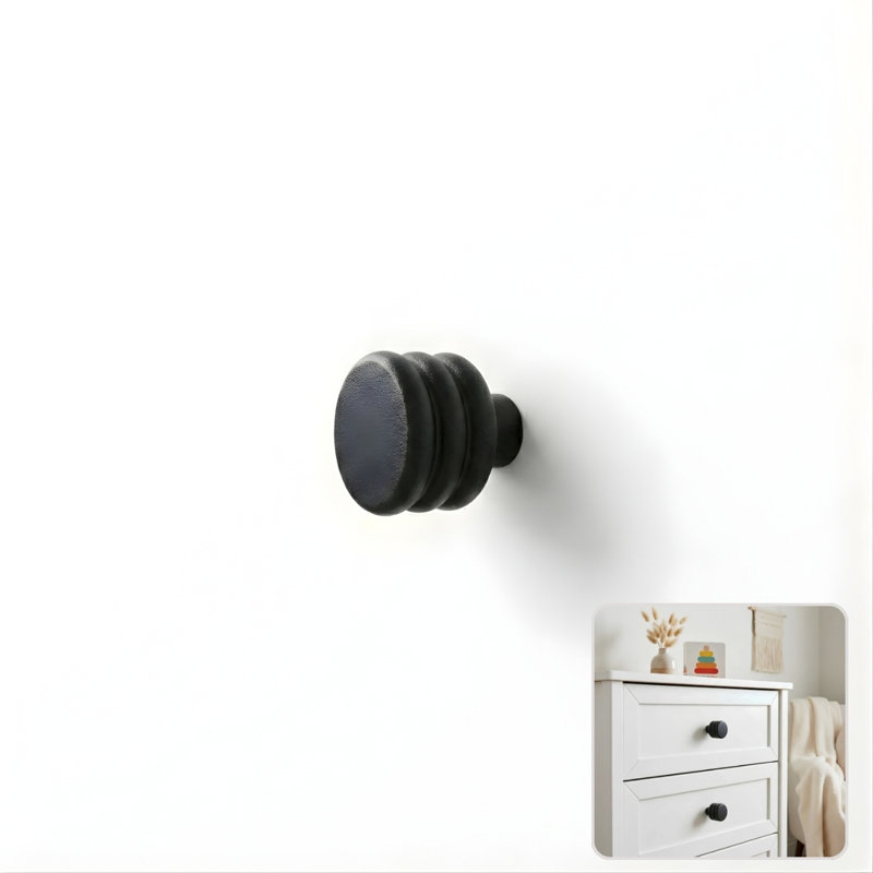 ROUS Hardware Mid-Century Modern Honey Comb Knob, Charcoal (Black)