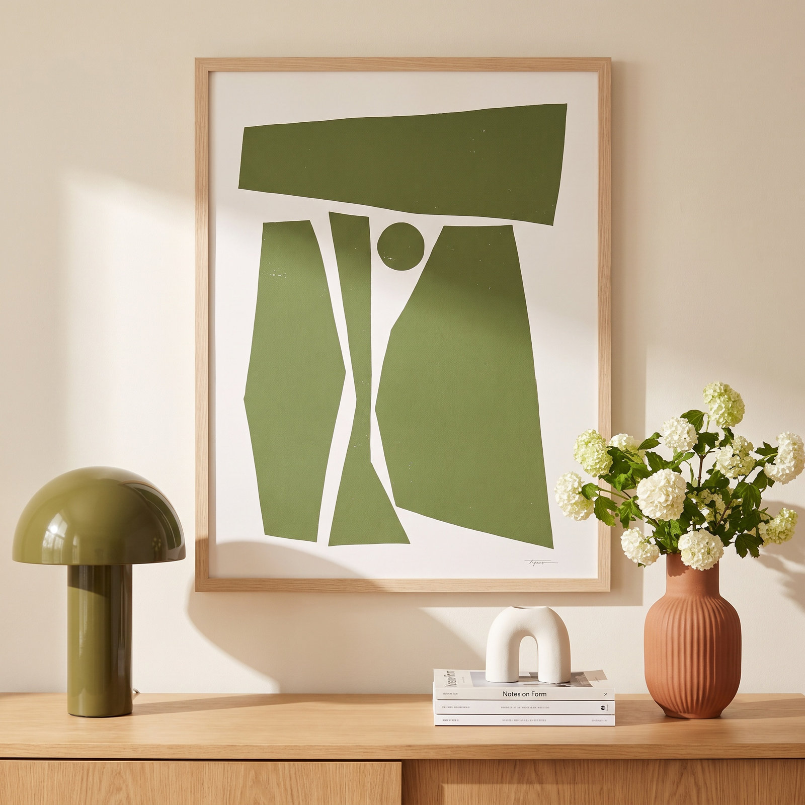 " Composed Forms ", 33.25" H x 26.25" W x 0.88" D, Brown