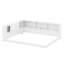 Lit d'angle grand lit avec tablettes, lit de jour en bois grand format avec DEL, structure de lit de jour en forme de L-125124720
