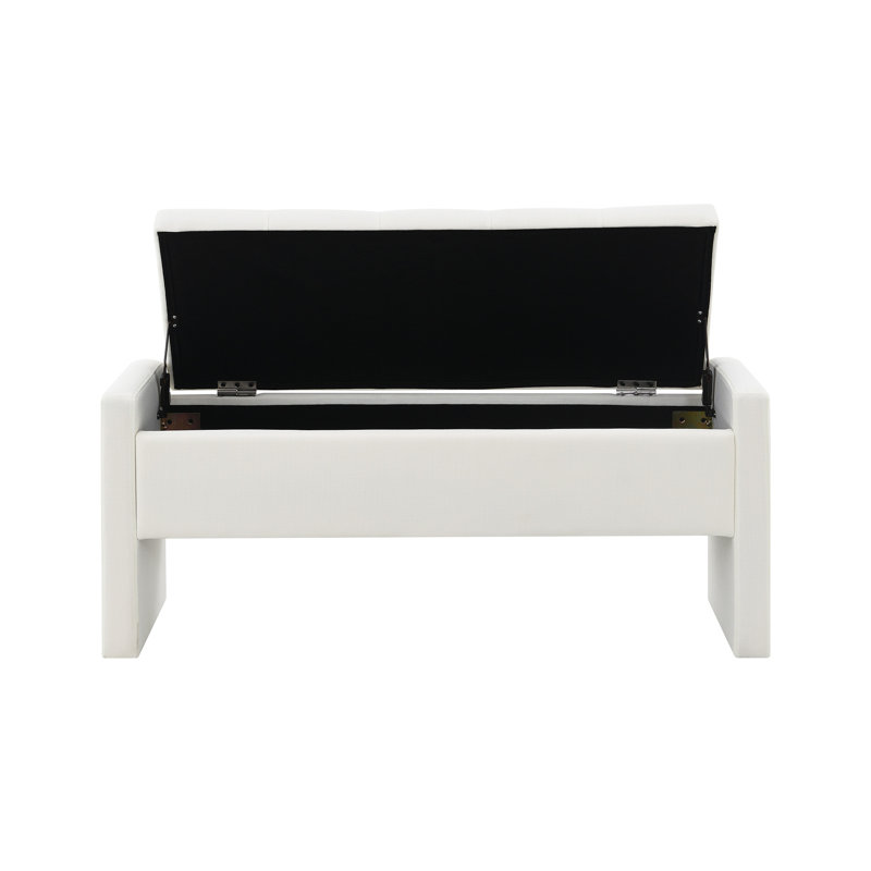 Banc de lit moderne avec rangement, Beige