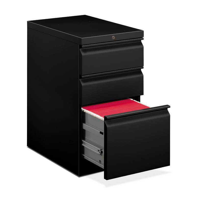 Mobile Brigade 3-Drawer Lockable Legal-Size Pedestal in Black