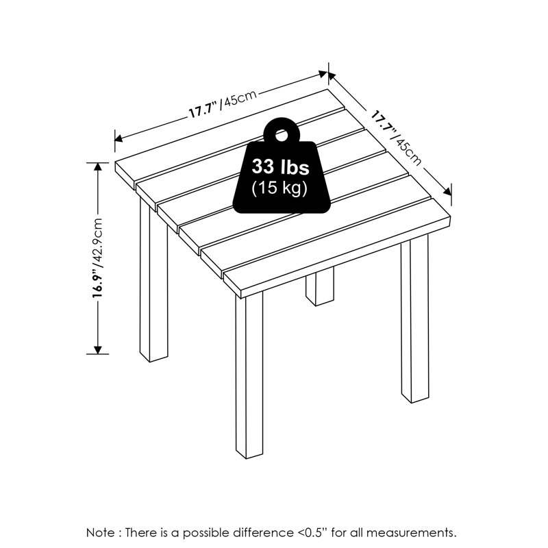 Table de bout d'extérieur en bois franc Shanda