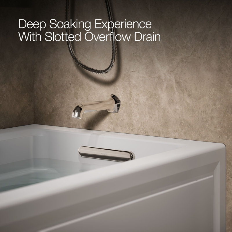 Archer® Alcove 60" x 32" Whirpool Bathtub, Right, Ice Grey