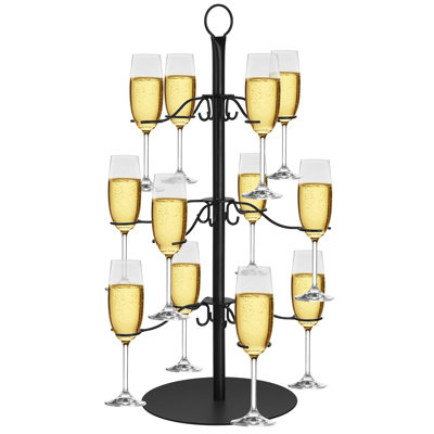 Cocktail Tree Stand for 12 Glasses - Wedding & Party Wine Glass Rack for Champagne, Cocktails, Wine & Sparkling Drinks