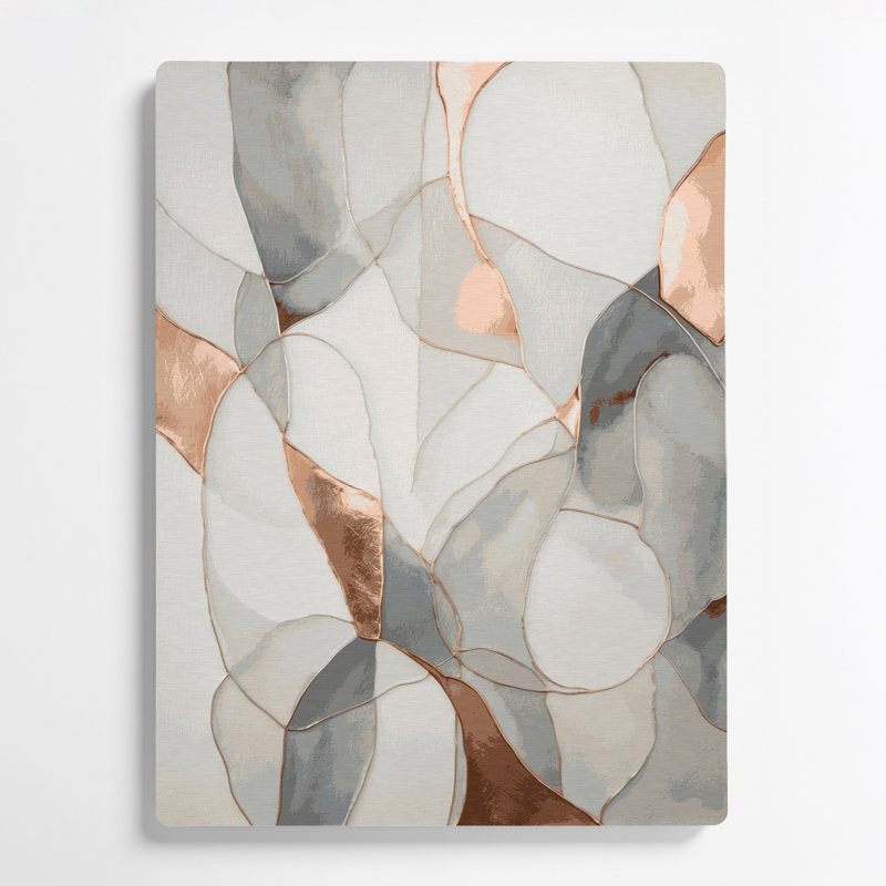 Abstrait aquarelle 45, art mural gris en métal, H 36 po x l 24 po