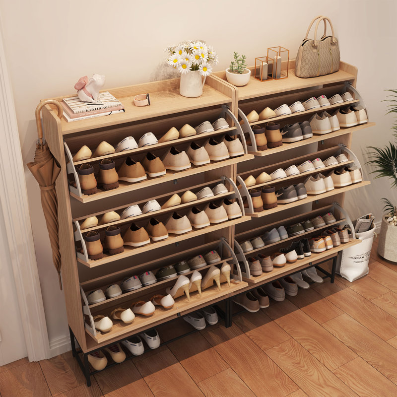 Rangement à chaussures 20 paires, Bois naturel, H 53,22 po x l 31,5 po x P 9,25 po
