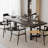 Black Rectangular Solid Wood Dining Table-1384759604