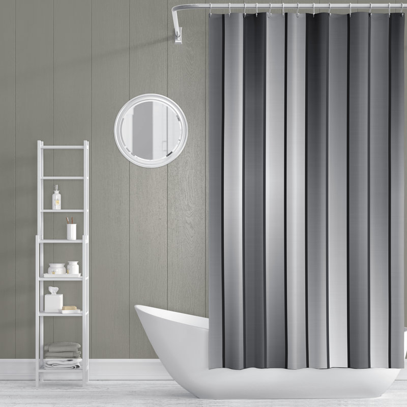 Rideau de douche à rayures monochromes, H 93 po x l 70 po