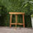 Outdoor Half-Round Folding Acacia Wood Bistro Table, Natural-988312859