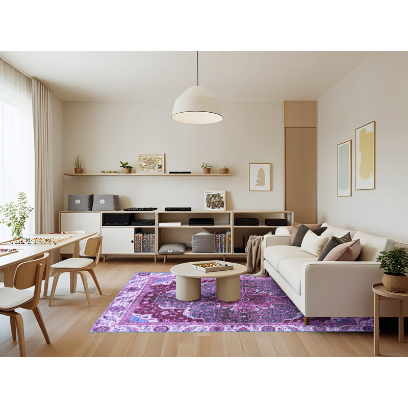 Tapis bleu / mauve, Rectangle 7 pi x 9 pi