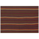 Multicolor Vintage Mid-century Modern Stripe Handwoven Turkish Kilim Small Rug 4'0" x 6'0" Area Rug