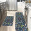 Woodland Nature Kitchen Mats for Kitchen Entryway, 2 PC, Dark Blue Green