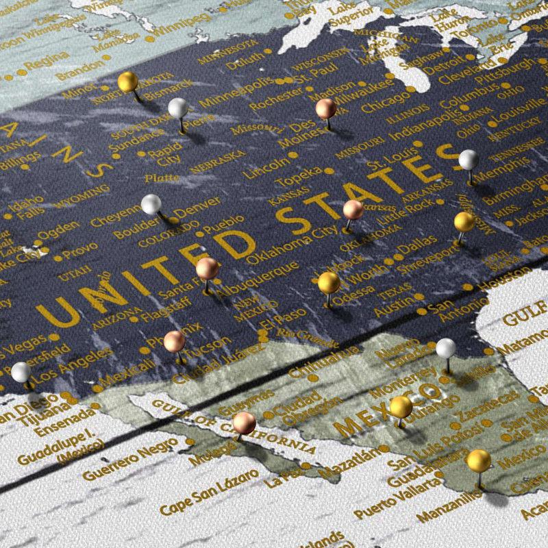 The World Awaits Push Pin Travel Milstead II, H 24 po x l 36 po
