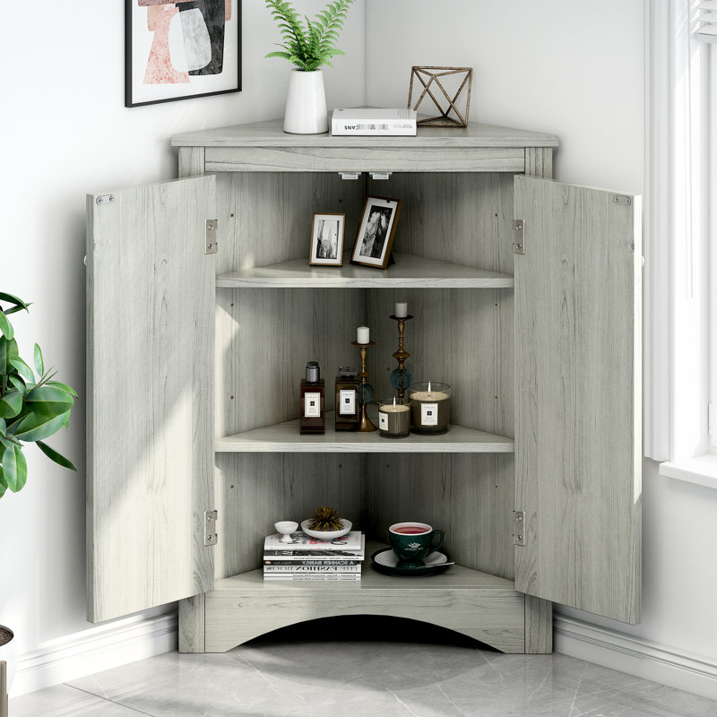 Armoire triangulaire avec tablettes réglables - Delight chêne moderne, Chêne