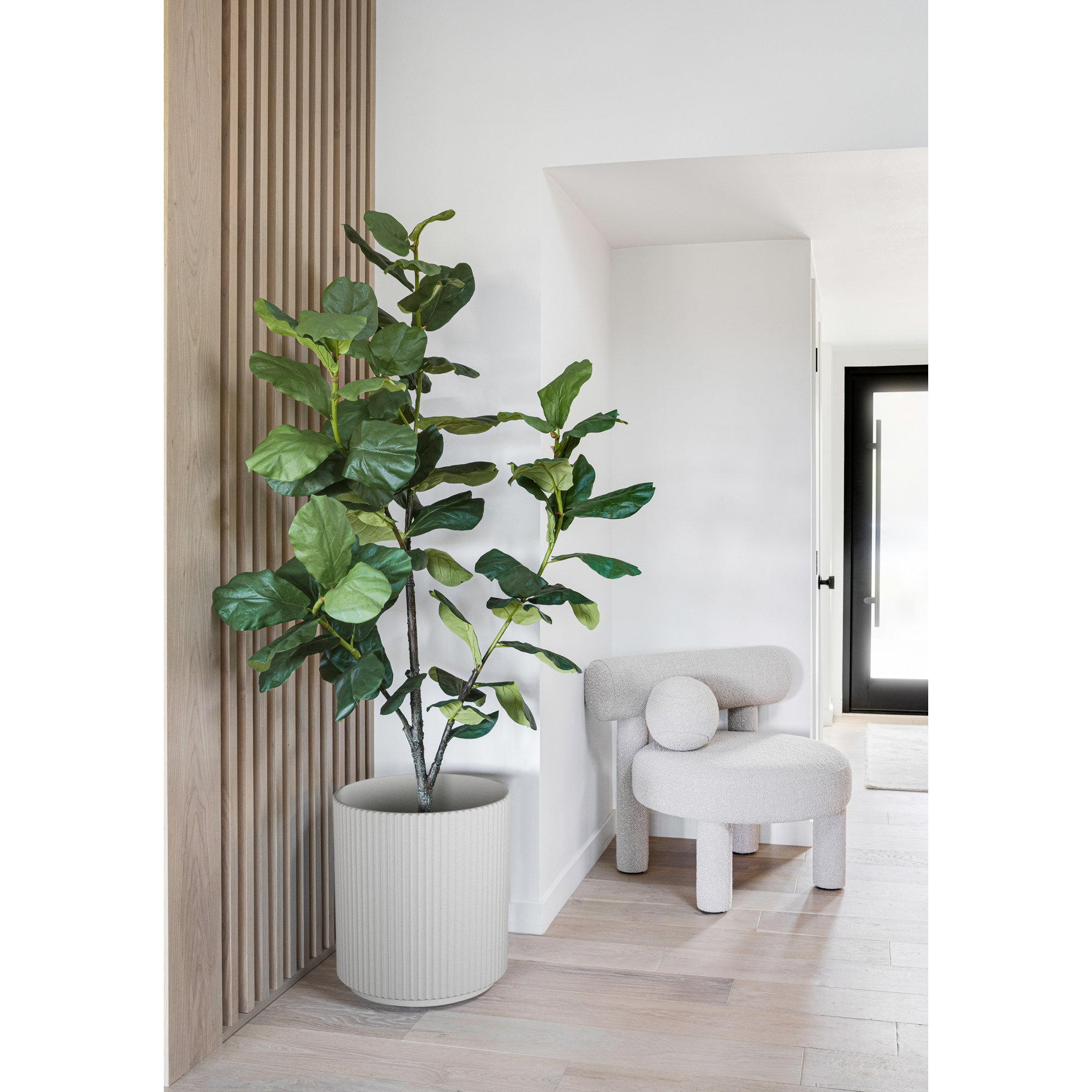 Demi Series Round Planter, White, 1, 19.75" H x 18.5" W x 18.5" D