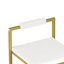 Ensemble de 2 tabourets de bar rembourrés en velours et ensemble de chaises de salle à manger à hauteur de comptoir (or et blanc crème)-1248484993-1248485007
