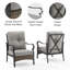 Chaise de patio avec coussins Jareb