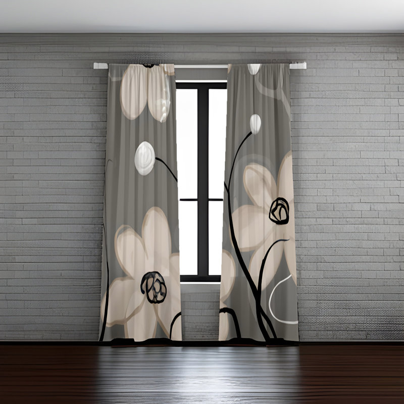 Ambir Semi Sheer Curtain Panel Pair, 40" W x 82" L