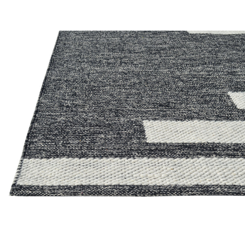 Tapis de coton crocheté à la main/gris laine Vara, Rectangle 4 pi x 6 pi