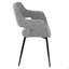 Chaise d'appoint Mid-Century moderne en tissu noir avec tissu gris - ensemble de 2-884922843-884922842