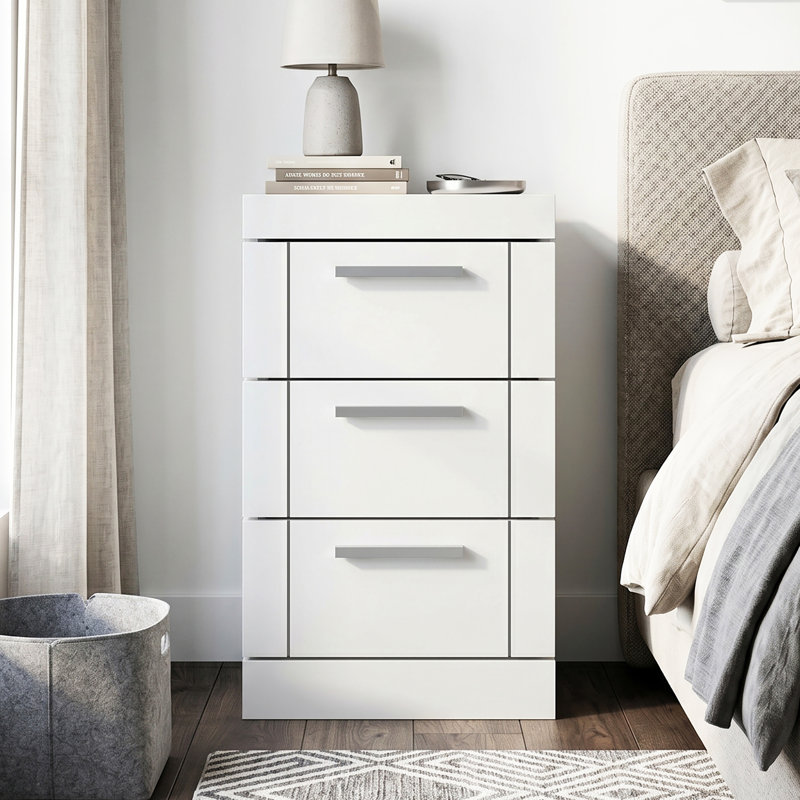 Kimberley Bedside Table, White