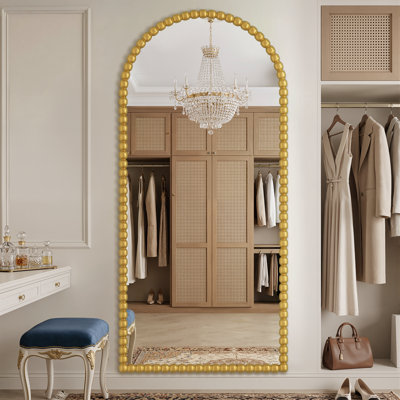 Miroir arqué pleine longueur, miroir décoratif perlé