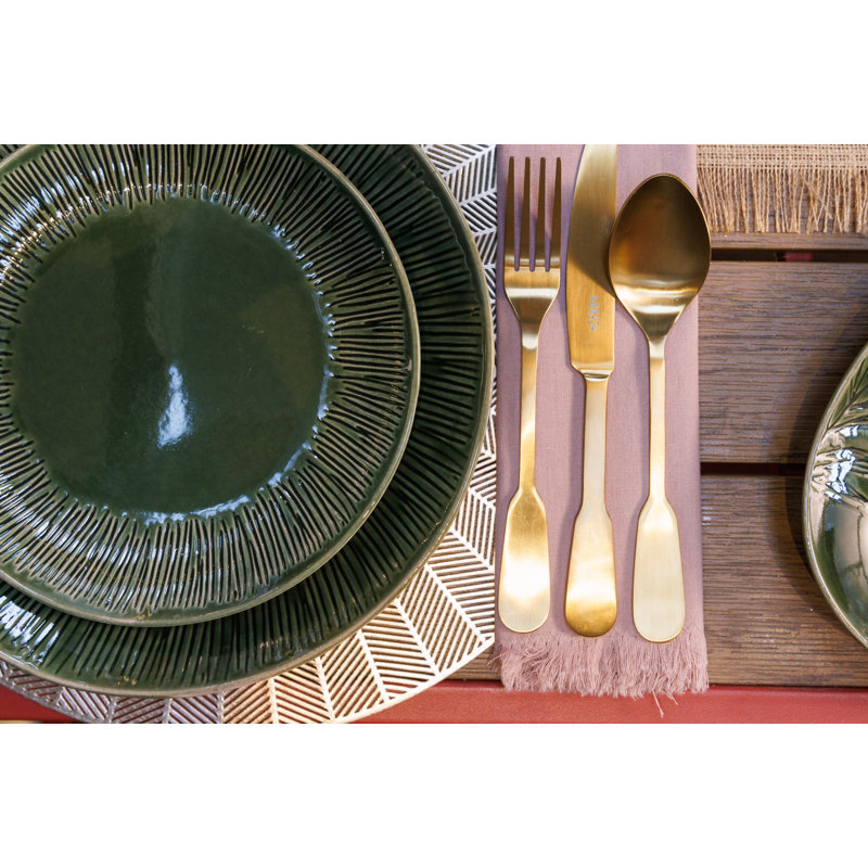Mikasa Jardin Stoneware Side Plates, 21.5cm, Green