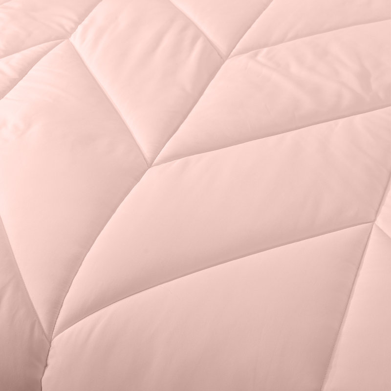 Blush Full/Queen Chevron Stitch Down Alternative Comforter Set