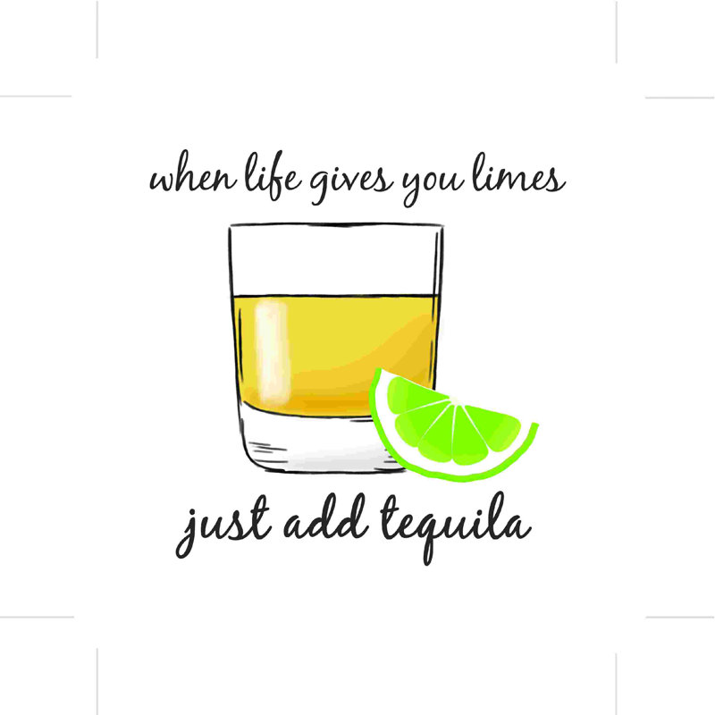 Lime et tequila - reproduction sur toile tendue, H 12 po x l 12 po