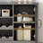 47 in Farmhouse Buffet Sideboard Cabinet with Power Outlets Coffee Bar Cabinet with Storage Large Buffet Storage Cabinet Table with Wine Racks Goblet Holder Hooks for Kitchen Dining Room Grey-123520158