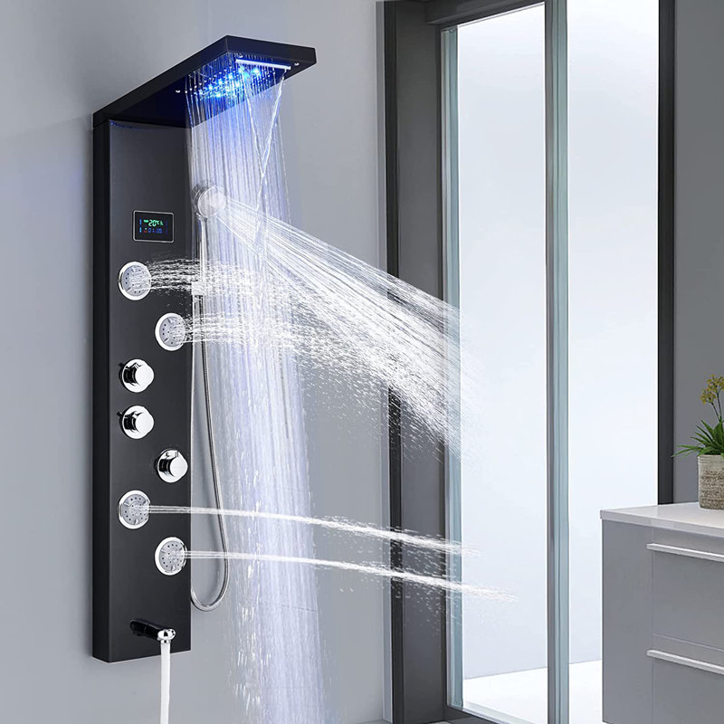 Villar Shower Tower Panel, Black
