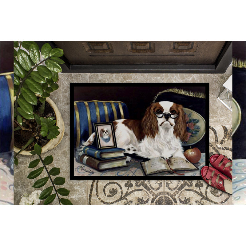 Non-Slip No Pattern Christmas Doormat, Cavalier Spaniel Perfect Student