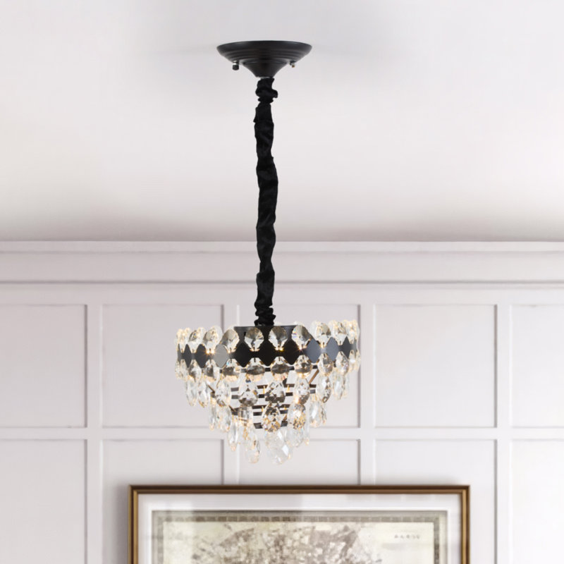 1 - Light Matte Black LED Chandelier Pendant