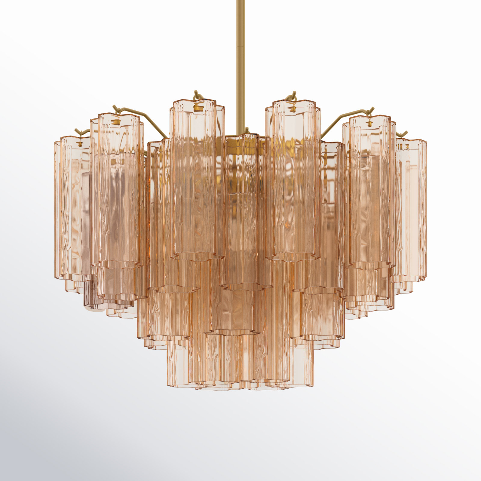 Arras 9-Light Chandelier, Aged Brass, Yellow, 14.25" H x 22" W x 22" D