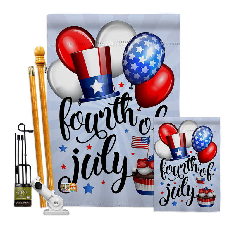 Ensemble de drapeaux dÃ©coratifs en polyester imprimÃ©s Â« Celebrate Fourth of July Â», double face, 101,6 x 71,1 cm