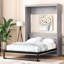 Lit-armoire pleine grandeur, structure robuste et grise compatible avec lit pliant gris