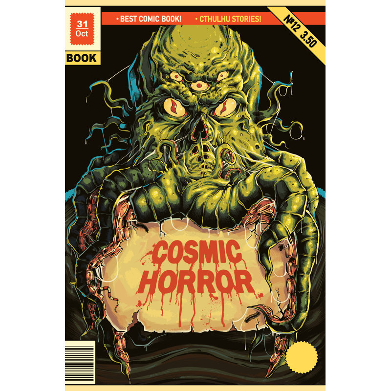 «Cthulhu Monster Cover», impression sur toile tendue, H 18 po x l 12 po