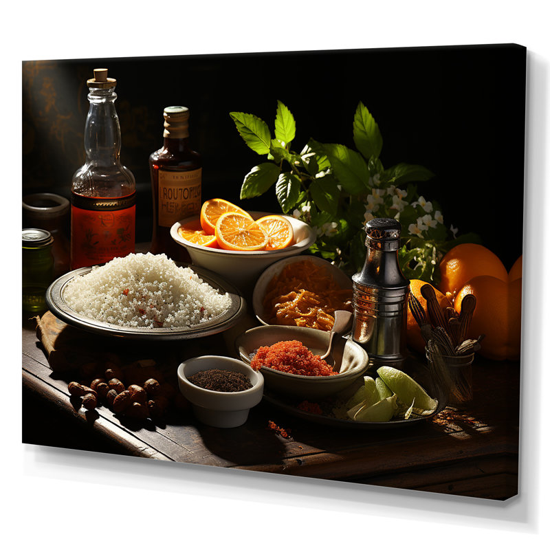 Aroma Cuban Food Impression - Art mural sur toile, Toile tendue, 16" H x 32" W