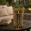 Mandy Mabrey Candle Holder, Branch Details, Gold Metal, Black Glass 13 Inch
