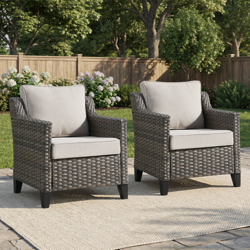Chaises longues avec coussins Arlene, Beige
