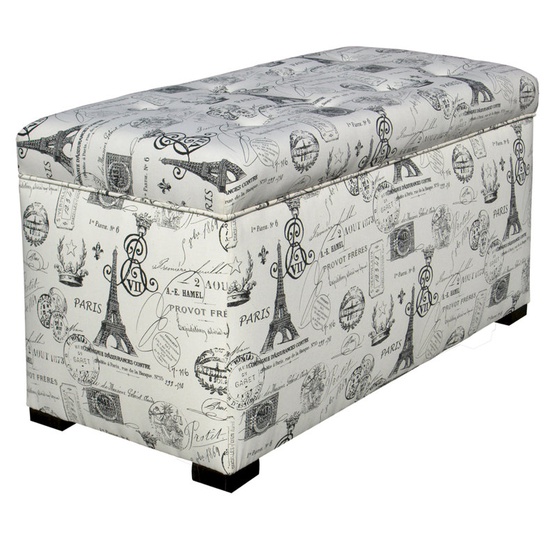 Banc de rangement rembourré Outten, Onyx français