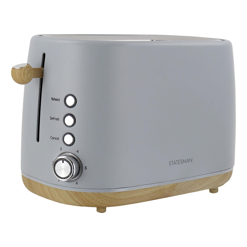 Statesman 2 Slice Scandi Toaster Grey/Blue, Grey