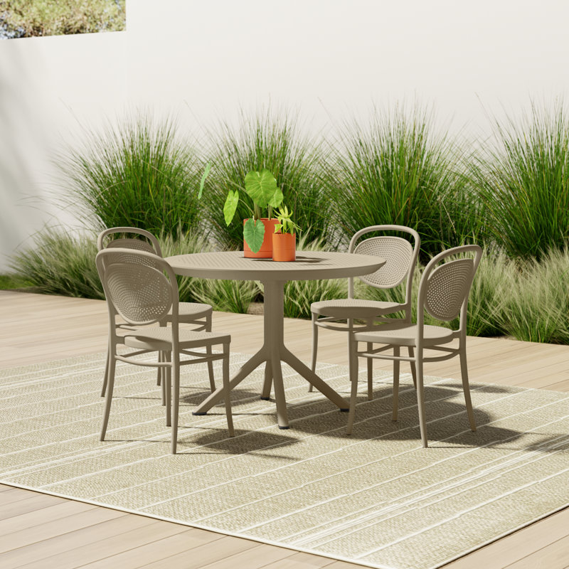 Farrah Marcel 5 Person Dining Set, Taupe