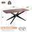 69.3" Rectangle Pedestal Dining Table With Metal Frame For 4-6 People-1884469439