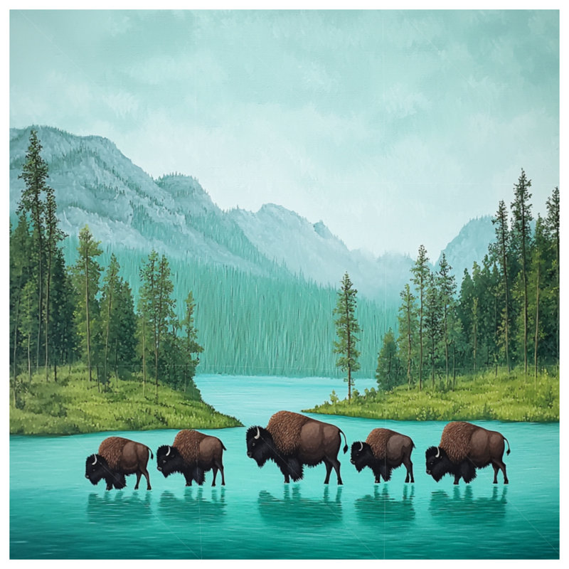 Bison Canvas  Gallery Wrap - Animals Wall Decor in Many Sizes, 11  x 14 inches
